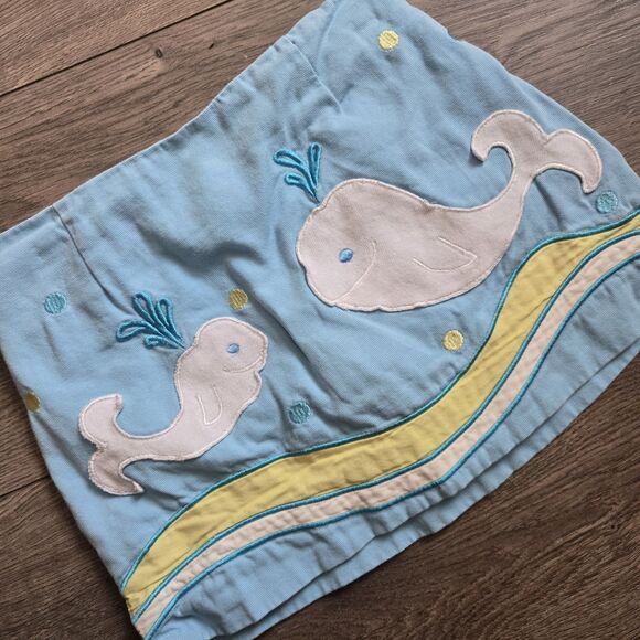 Lilly Pulitzer Other - Lilly Pulitzer Girls 2007 Limited Edition Whale Skort Blue Pique Applique Size 4